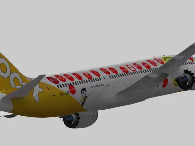 Boeing 787-9 FlyScoot Maju-Lah 9VOJE Low-poly 3D model
