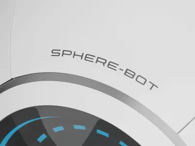 Floating spherical robot Free low-poly 3D model