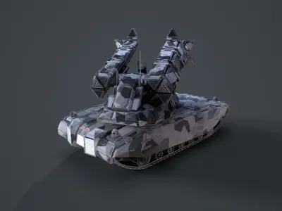 Sci-Fi Missile launcher Tank 3D model