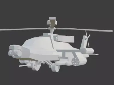 Ah-64 helicopter Low-poly 3D model