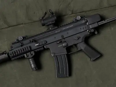 FN SCAR SC Low-poly 3D model