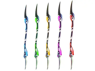 a set of cutting weapons - spear Low-poly 3D model