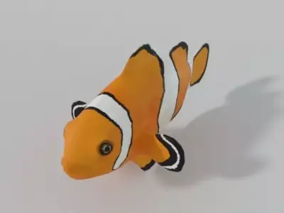 Clownfish orange clown fish Low-poly 3D model
