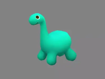 Cartoon little dinosaur toy Low-poly 3D model