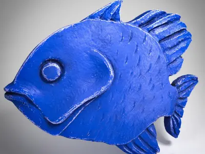 Metal Fish pendant  Low-poly 3D model