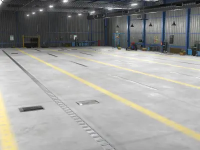 Truck Repair Workshop Interior 01 All PBR Unity UE Textures 3D model