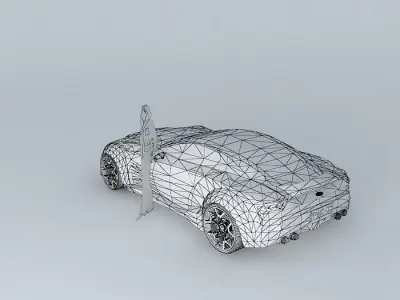 Green sport car SLN NEG Free 3D model