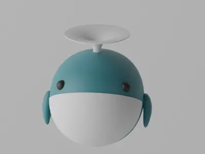 Cartoon Cute Whale 3D model
