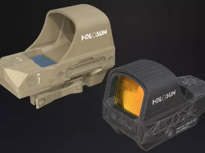 Holosun classic HS510C Holographic sight Low-poly 3D model