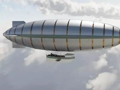 Steampunk airship 3D model