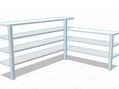 shelf shelving unit with two shelves Free 3D model