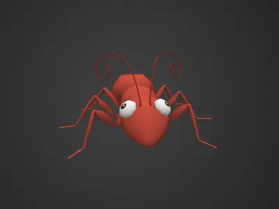 Cartoon Ant Rigged Free 3D model