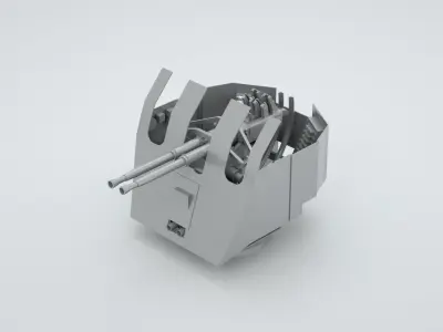 Bofors Twin 40mm 56 OQF Mark V Mark XI 3D model