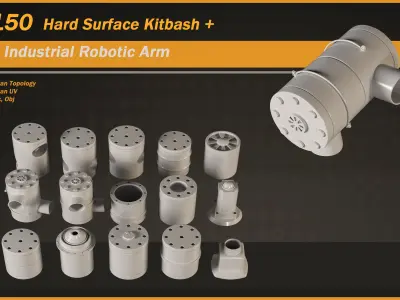 150 Hard Surface Kitbash- 1 Industrial Robotic Arm 3D model