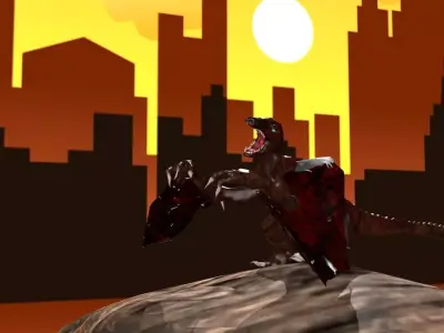 Dragon sword Low-poly 3D model