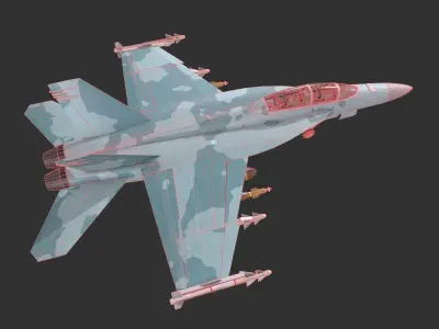 F-18 Super Hornet Low-poly 3D model