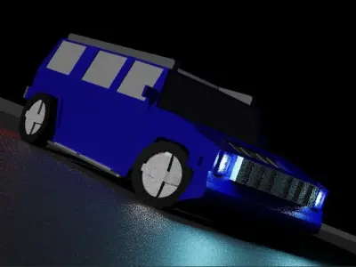 Low-Poly Hummer H3 Car Low-poly 3D model