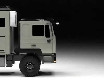 camping truck 6x6 Low-poly 3D model