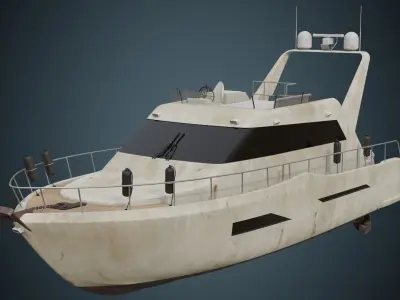 Motor Yacht 1B Low-poly 3D model