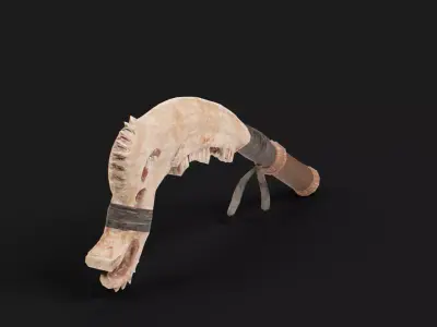 Ancient Fantasy Jawbone Club Low-poly 3D model