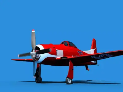 Grumman F8F-2 Bearcat V18 3D model