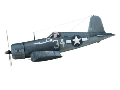 Vought F4U-1A - 34 3D model