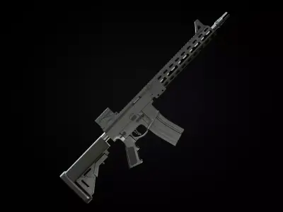 Automatic carbine Low-poly 3D model