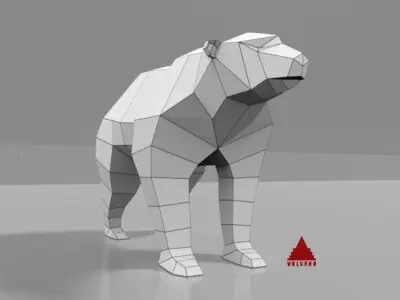 LOW POLY 3D BEAR MESH Low-poly 3D model