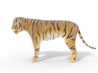 3D Tiger Model toy Low-poly 3D model