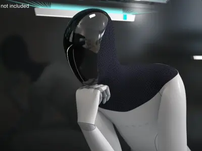 Tesla Bot in Trump Cap Rigged 3D model