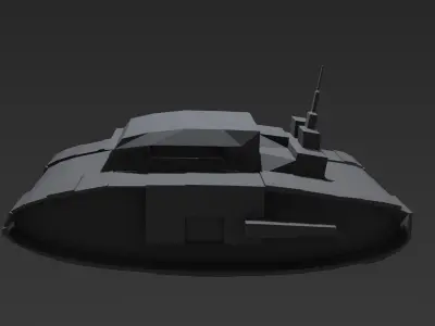 Military tank of World War 1  Low-poly 3D model