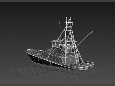 Sport Fishing Yacht Boat LOWEST Low-poly 3D model
