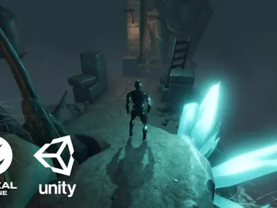 Top Down Cave Environment Pack Unity Unreal Engine Low-poly 3D model