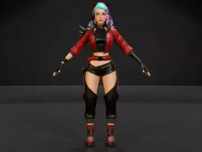 Cyber Girl Low-poly 3D model buy