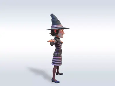 Adorable Witch Halloween Character 3D Model 3D model get