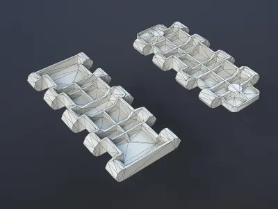 T-34 Tank Tracks Set Low-poly 3D model