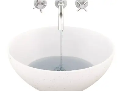 White Washbasin Bowl 3D model