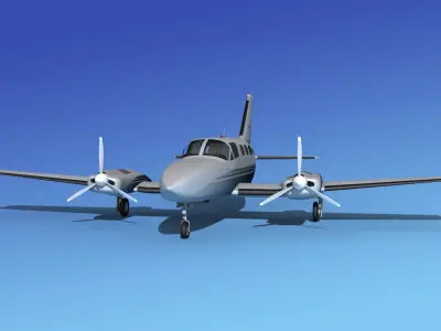 Cessna 414A Chancellor V13 3D model