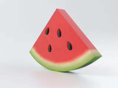 Cartoon Watermelon Slice 3 3D model