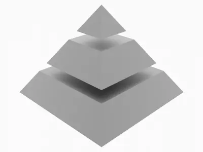 Pyramid Separated into 3 Parts Low-poly 3D model