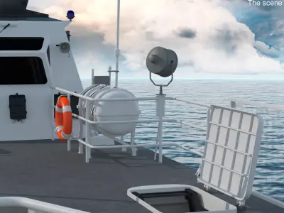 Coast Guard Ship Rigged 3D model