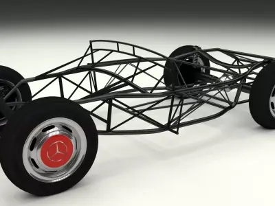 Mercedes 300SL Chasis 3D model