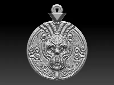 HM Skull Keychain 01 3D print model