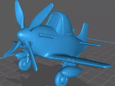 Chibi war plane Free 3D model