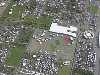 Gandhinagar Low-poly 3D model