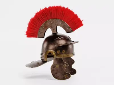 Aged Centurion Helmet - Roman Armor Equipment 3D model