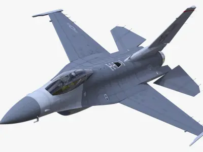 Fighter F 16 Fighting Falcon With Jet Armament Rigged for Cinema 4D 3D model purchase