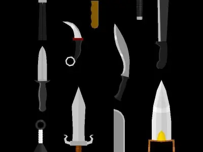 Low Poly Melee Weapon Pack Low-poly 3D model