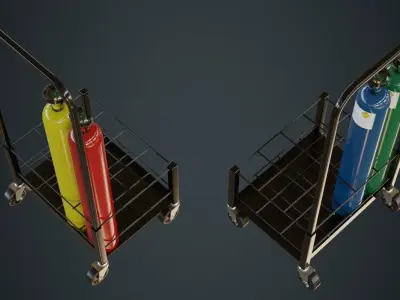 Gas Cylinder 3A Low-poly 3D model