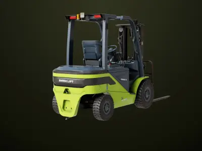 Forklift Truck03 Green All PBR Unity UE Textures 3D model